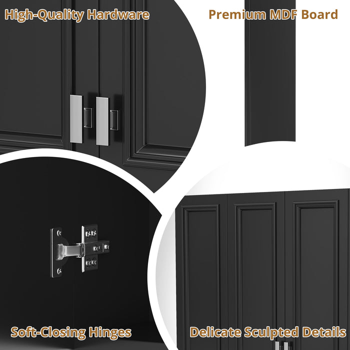 Wall Mounted Bathroom Cabinet With 5 Adjustable Shelves