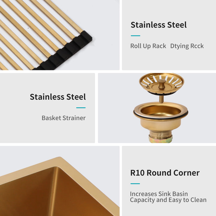 Farmhouse Kitchen Sink, Stainless Steel, Apron Front