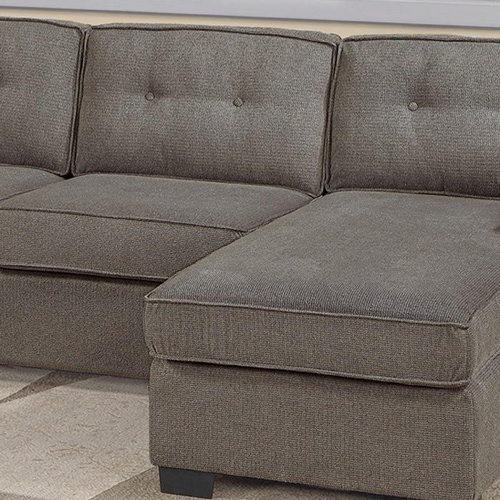 U - Sectional Sofa Upholstered LAF / RAF Chaise With Armless Loveseat And Chairs - Light Brown