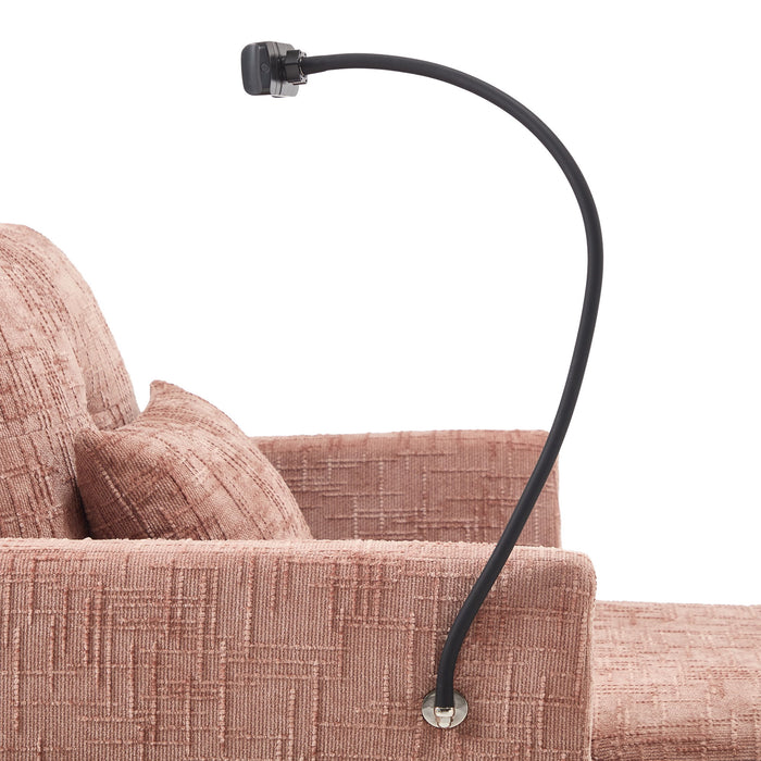 Multifunctional Chenille Recliner Sofa With Storage And Phone Bracket