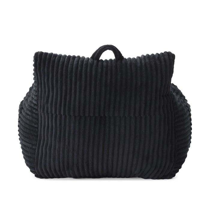 Giant Plush Bean Bag Chair With Armrests And Footstool