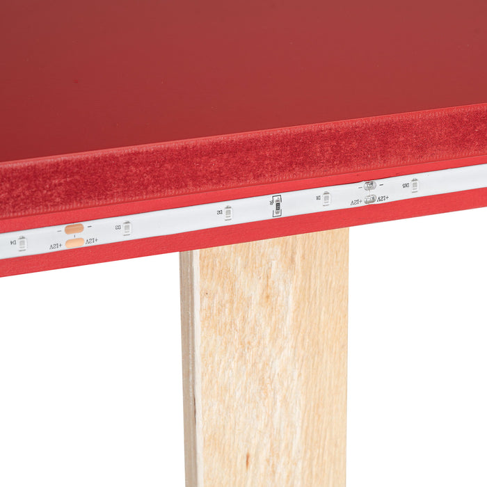 Race Car Shaped Platform Bed With LED And Upholstered Backrest In