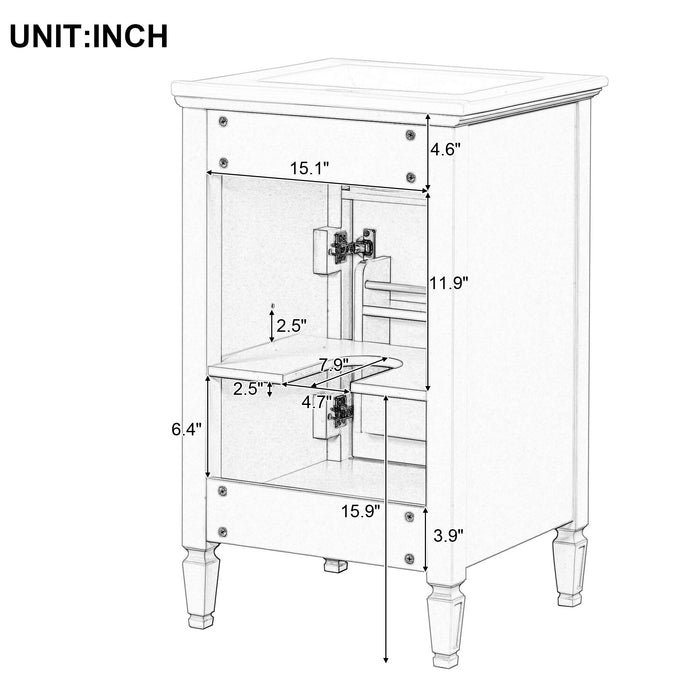 Bathroom Vanity With Sink, Adjustable Shelf, Tilt-Out Drawer