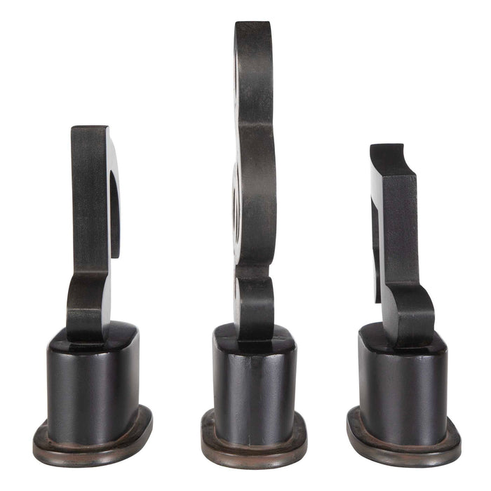 Music Notes - Metal Figurines (Set of 3) - Black
