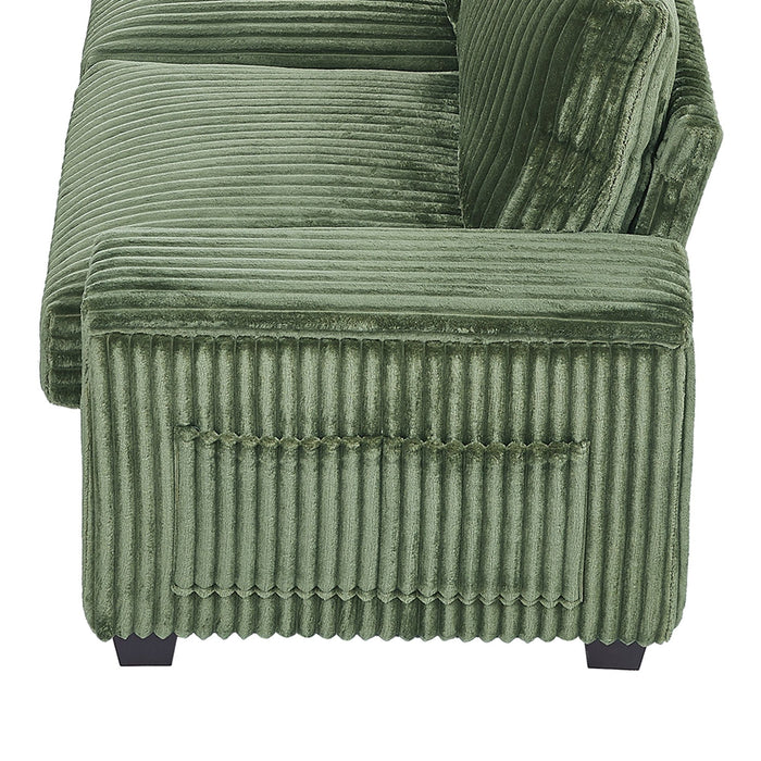 Modern 4 Seater Corduroy Sofa Couch With USB Ports And Hidden Storage