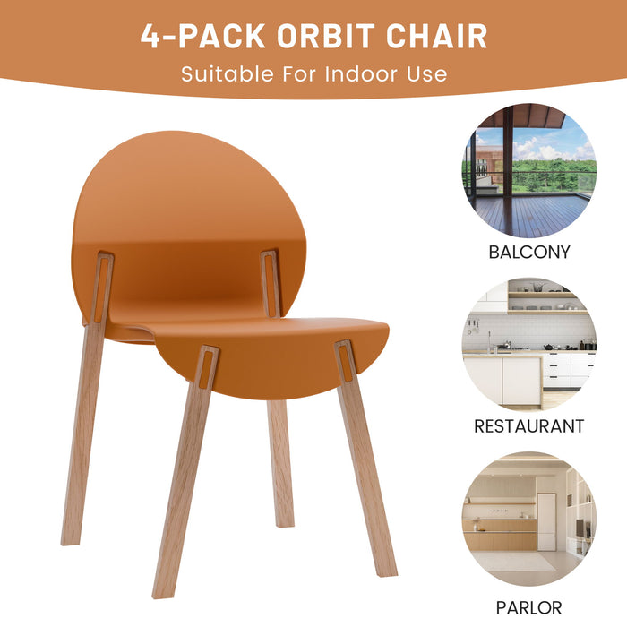 4 Piece Set Of Single Chairs With Long Table