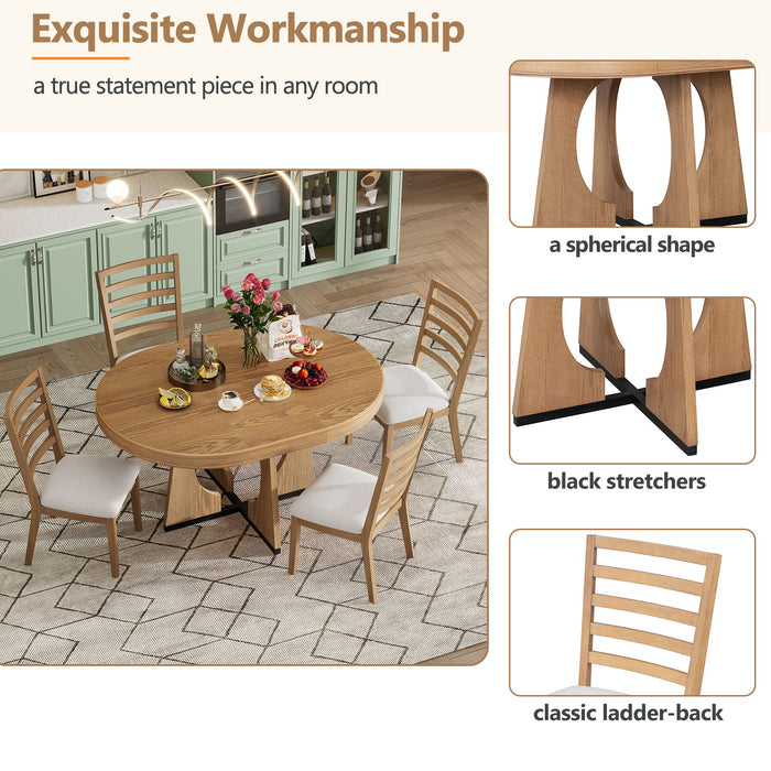 Round Dining Table Set For 4 With Chairs