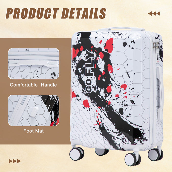 Luggage With Combination Lock, Lightweight Carry-On Suitcase