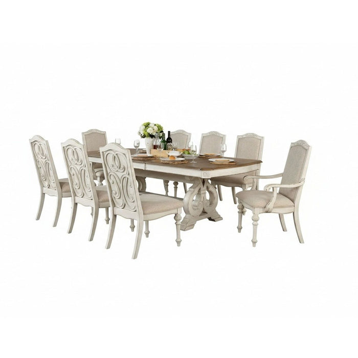 Rustic Dining Set With Table And Upholstered Chairs
