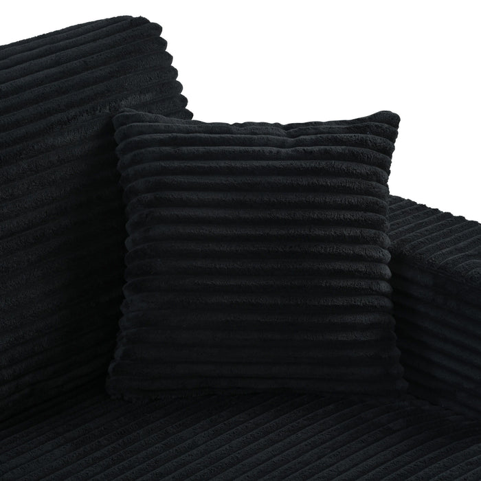 Oversized Loveseat Chaise With 2 USB Ports, 2 Cup Holders And 2 Throw Pillows