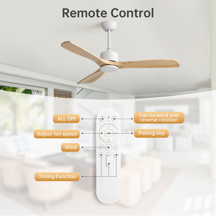 52" All Ceiling Fan With DC Reversible Motor, 3 Blades