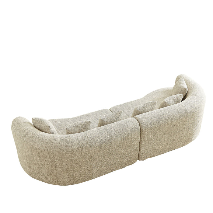 Curved Sectional Sofa With 6 Pillows
