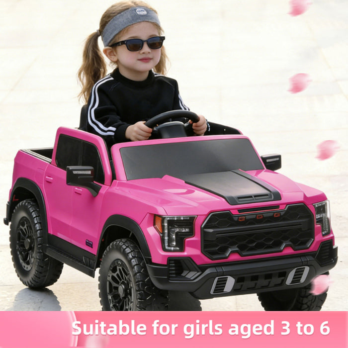 12V Kids Ride On Car With Remote Control, 4 Wheel Shock Absorption, Multifunctional Music Player Perfect Gift For Toddlers - Pink