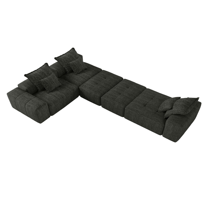 Modern Oversized Diy Combination, Modular Sectional Sofa With Pillows