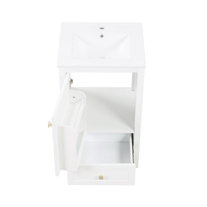 Bathroom Vanity With Sink, Soft Closing Cabinet Door, Storage Rack And Drawer