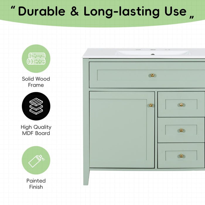 Bathroom Vanity With Sink, Cabinet With 3 Drawers And Adjustable Shelf