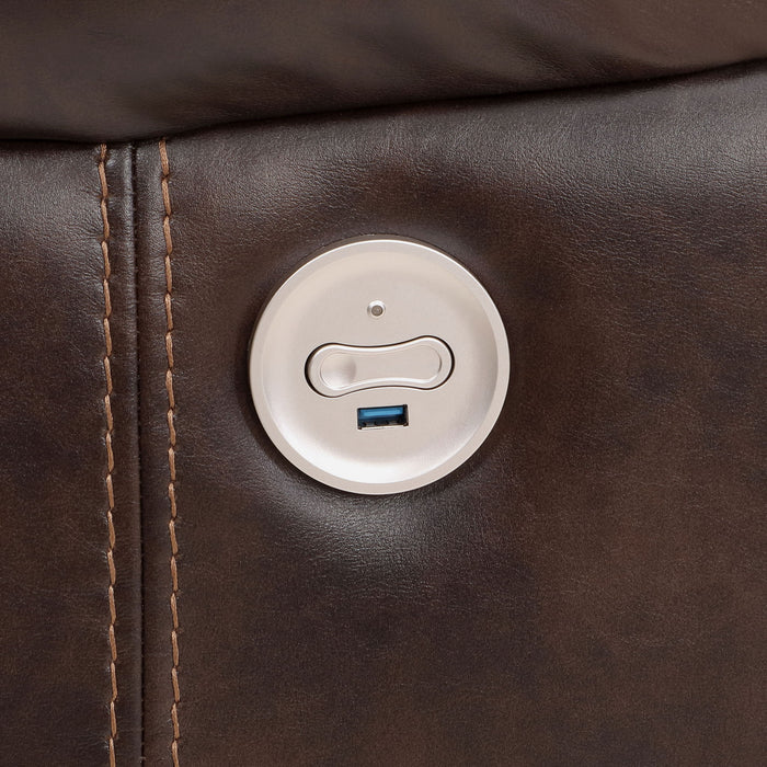 Mclean - Power Reclining Sectional Sofa With Storage Console - Dark Brown