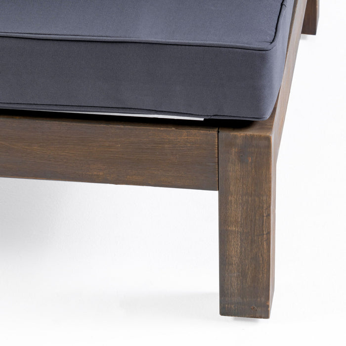 Outdoor Acacia Wood Patio Chair With Fabric Cushion