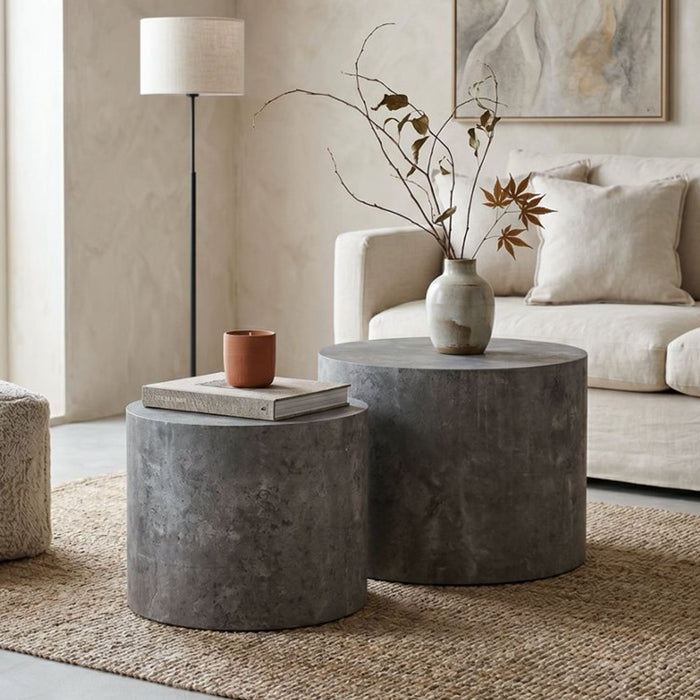 Modern Round Nesting Coffee Table (Set of 2)