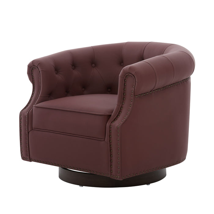 360° Swivel Accent Chair With Curved Back