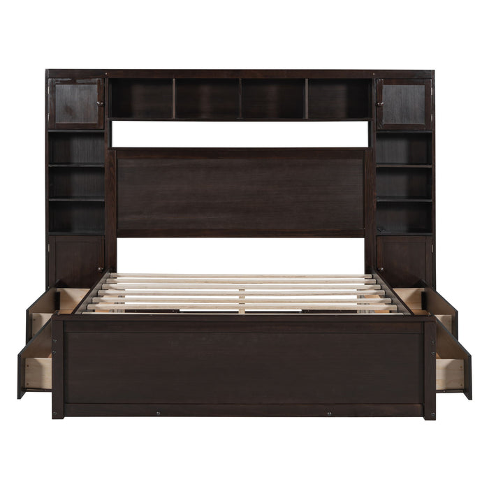 Bed With All In One Cabinet, Shelf And Sockets
