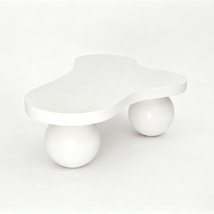 Cloud Shaped Coffee Table With 3 Ball Legs For Living Room