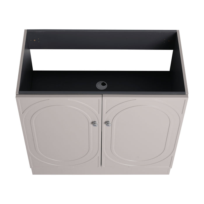 Contemporary Freestanding Bathroom Vanity With Resin Sink & Soft-Close Cabinet Doors