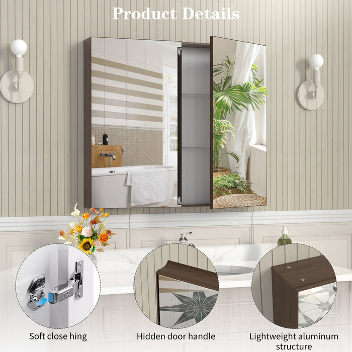Medicine Cabinet, Wall Mounted Bathroom Mirror With Storage