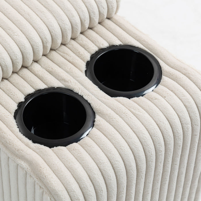 Modular Sofa Coffee Table With Storage Function, Cupholders, USB Ports