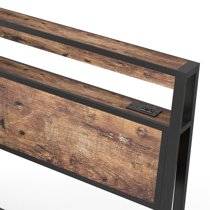 Frame With Hydraulic Lift Storage, RGB LED Lights & Multi-Port Charging, No Box Spring Needed