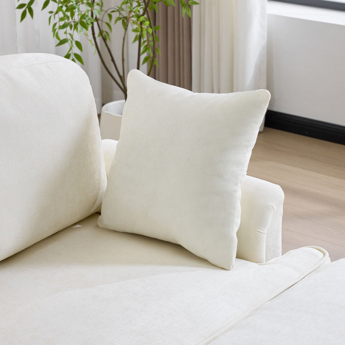 Cloud Sofa With Removable Ruffled Skirt With Ottoman And Flared Arms