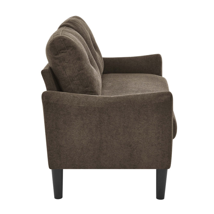 Tufted Loveseat - Dark Brown
