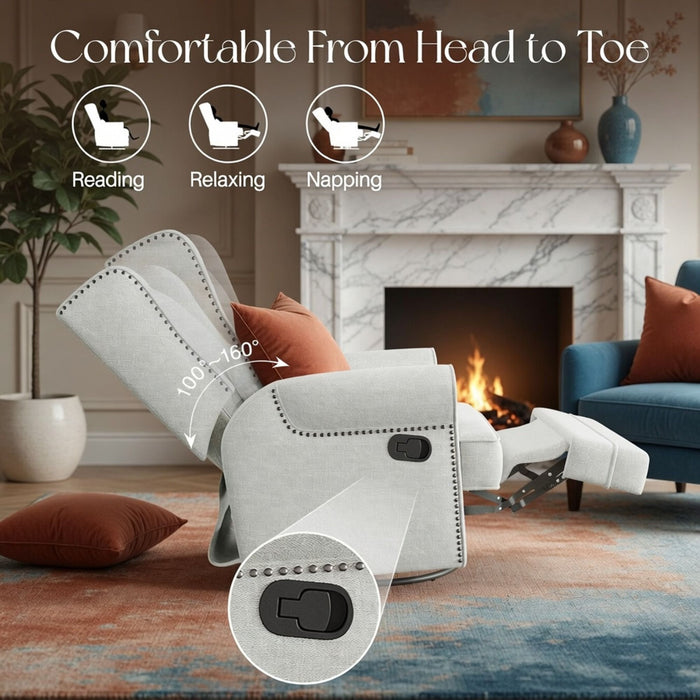 Extra Wide Swivel Recliner Glider Chair With Footrest