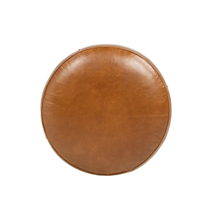 Nico - Round Ottoman Stool - Brown