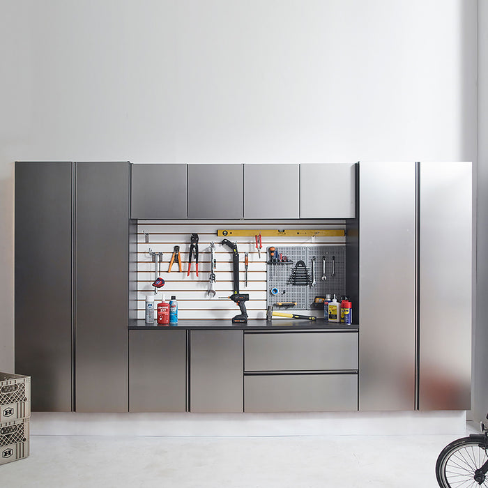 Nova - Series Garage Cabinet Set A With Soft Closing Doors - Metallic Gray