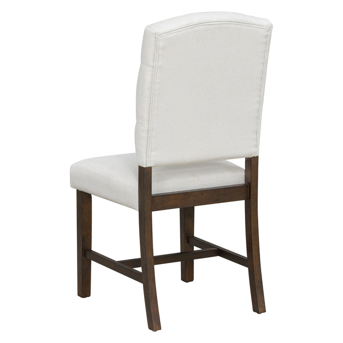 Dining Set With Leaf Round Table And 4 Upholstered Chairs