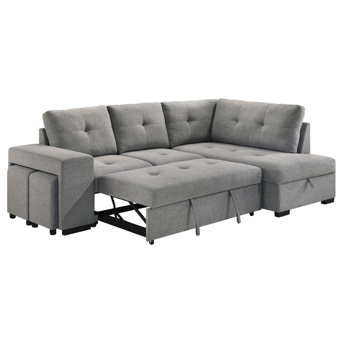Atkinson - Sleeper Sectional Sofa With Lift Top Chaise - Gray