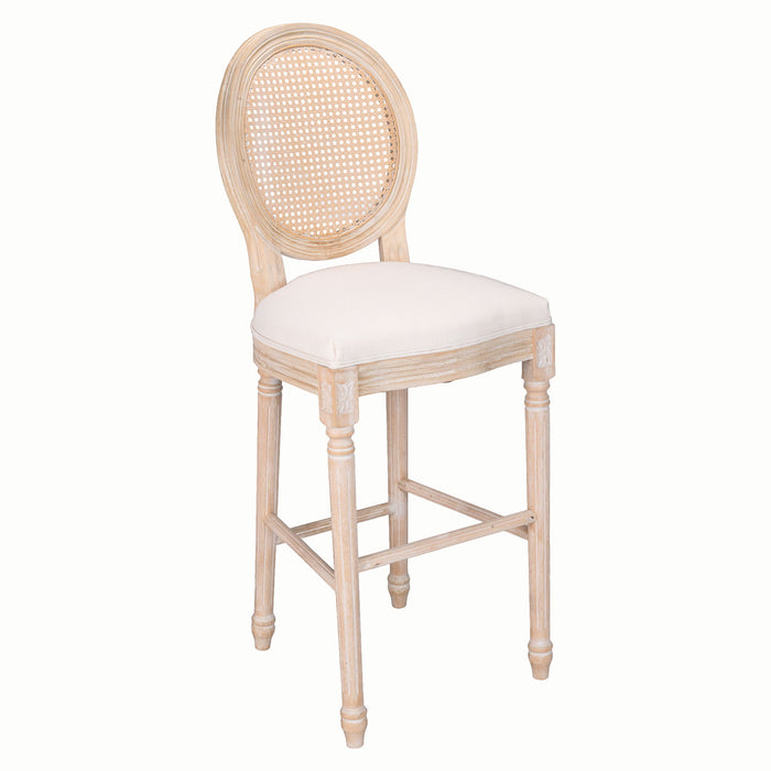 French Country Bar Chairs With Round Back (Set of 2)