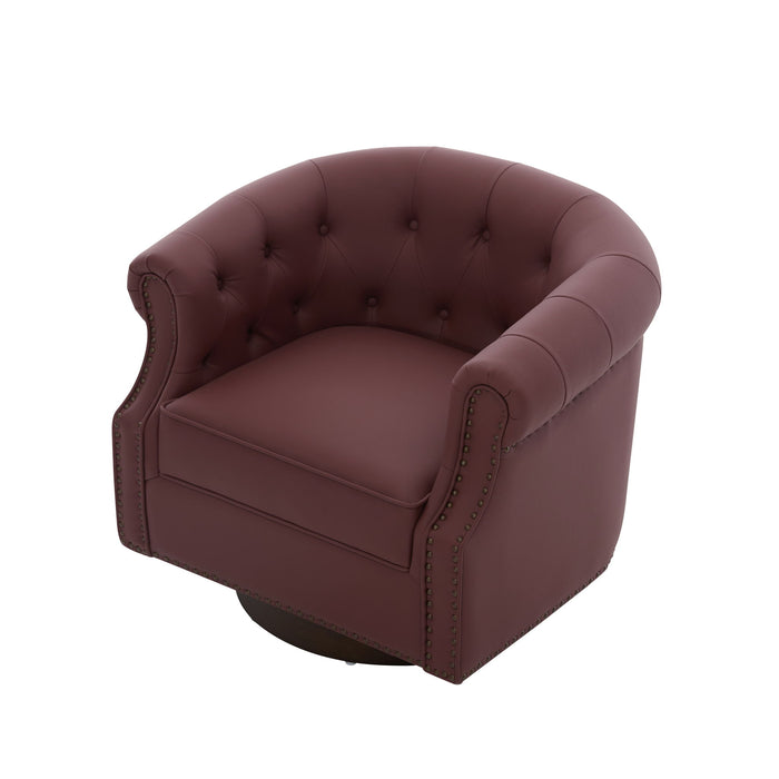 360° Swivel Accent Chair With Curved Back