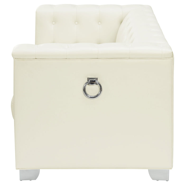 Earline - Upholstered Track Arm Loveseat - White