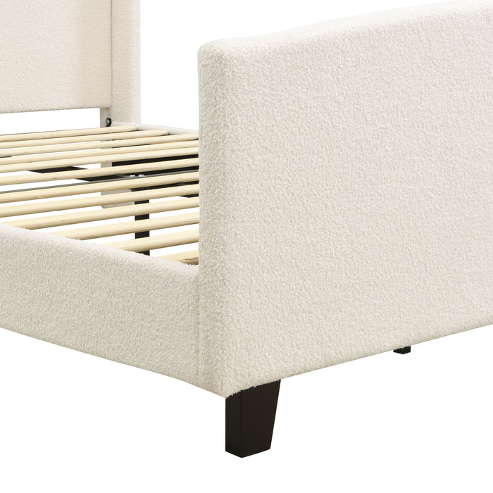 Platform Bed Frame With Tall Headboard And High Footboard