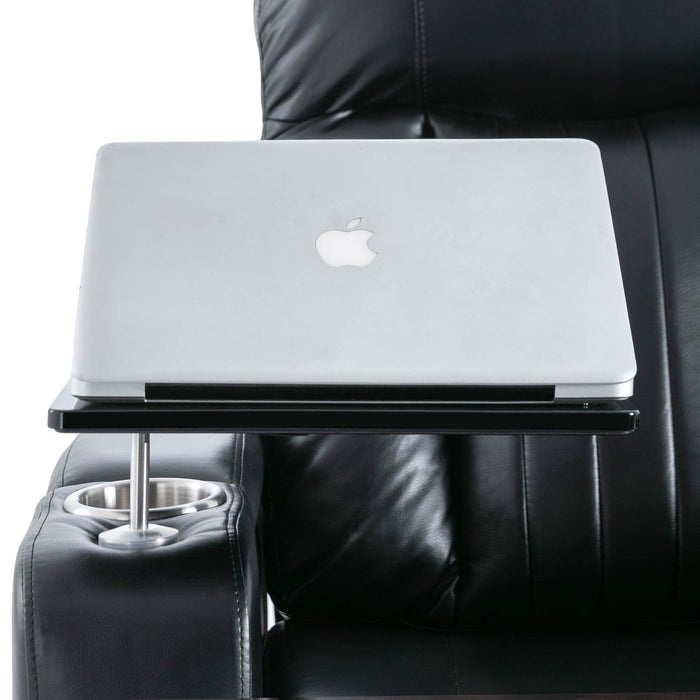 Premium Power Recliner & Storage Arms, Cupholders, Swivel Tray Table And Cell Phone Stand - Black