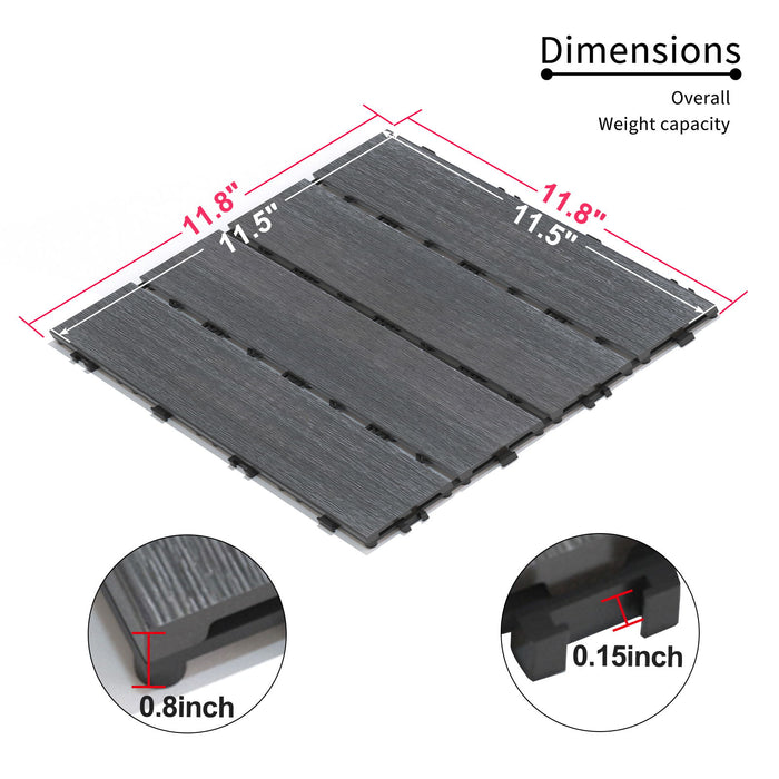 Patio Deck Tiles, Pack Of 22