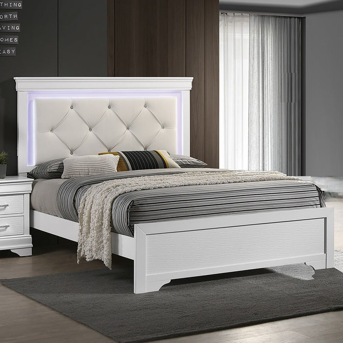 3 Piece Bedroom Set With LED Lighting, 2 Nightstands