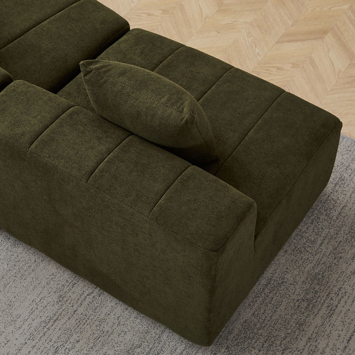 Modular Sectional Sofa With 2 Pillows, Symmetrical Design