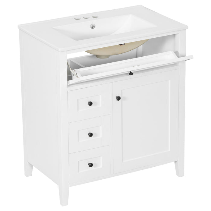 Bathroom Vanity With Sink, 3 Drawers And Adjustable Shelf, Freestanding Storage Unit
