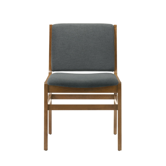 Contemporary Dining Chair Set Upholstered Fabric With Rubberwood Frame