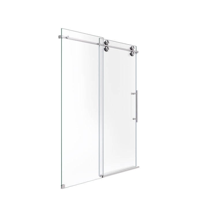 Frameless Single Sliding Shower Door With Clear Tempered Glass