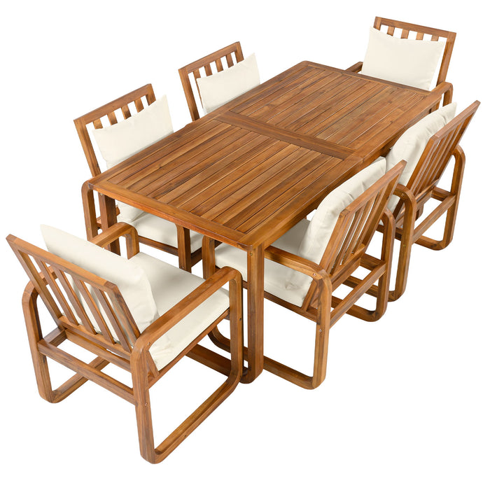 7 Piece Outdoor Patio Dining Set With Removable Cushions