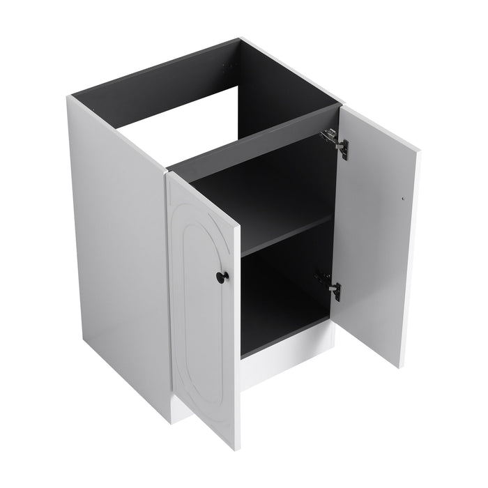 Contemporary Freestanding Bathroom Vanity With Resin Sink & Soft-Close Cabinet Doors